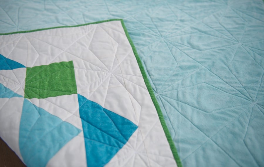 Baby size paradigm quilt close up