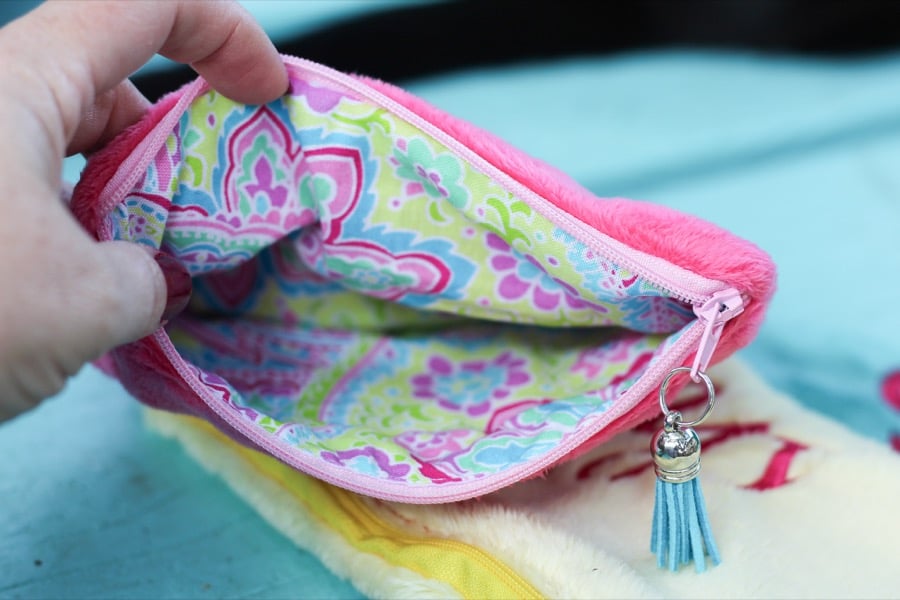 How to Sew and Embroider a Lined Minky Fabric Zipper Bag (Zipper Bag Video Tutorial)