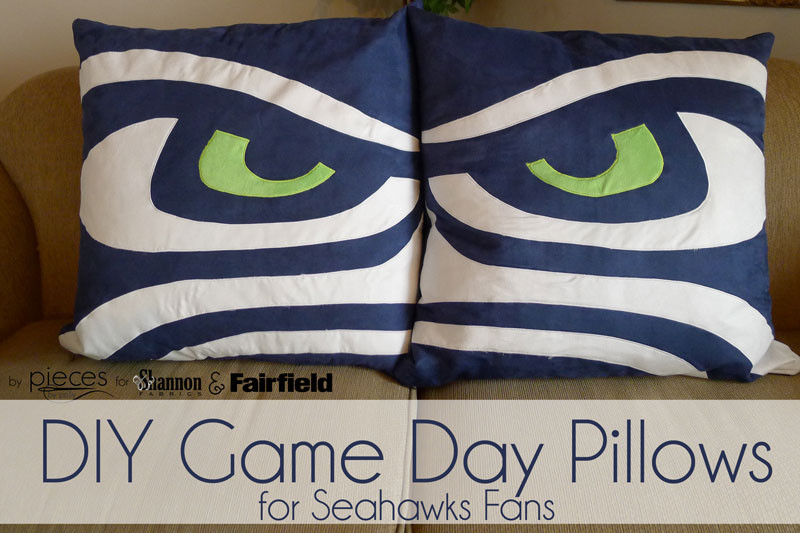 DIY Seahawks Football Pillows with Cuddle Suede