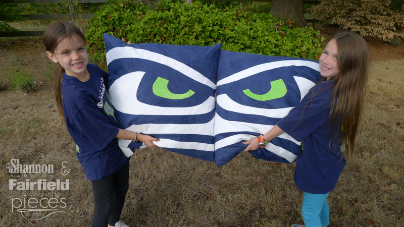 DIY Seahawks Football Pillows with Cuddle Suede