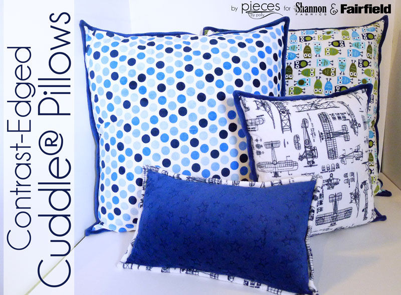 Fun DIY sewing project - Cuddle® Pillows with contrast binding - tutorial by Pieces by Polly