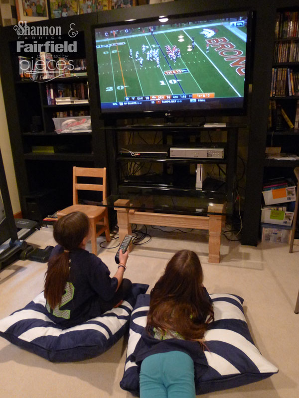 DIY Seahawks Football Pillows with Cuddle Suede