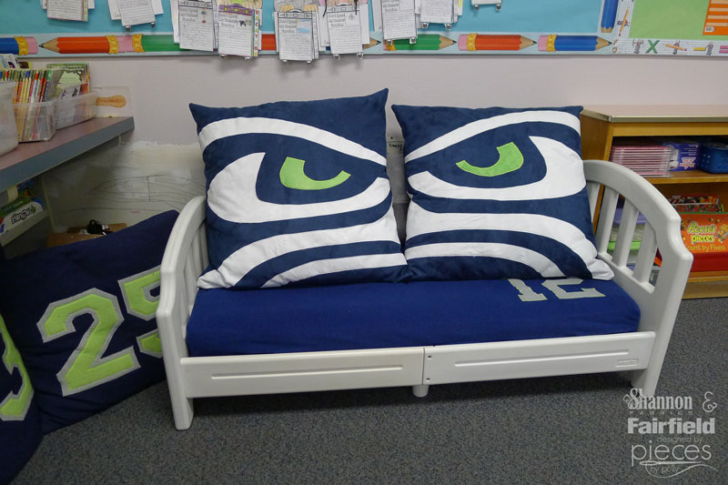 DIY Seahawks Football Pillows with Cuddle Suede