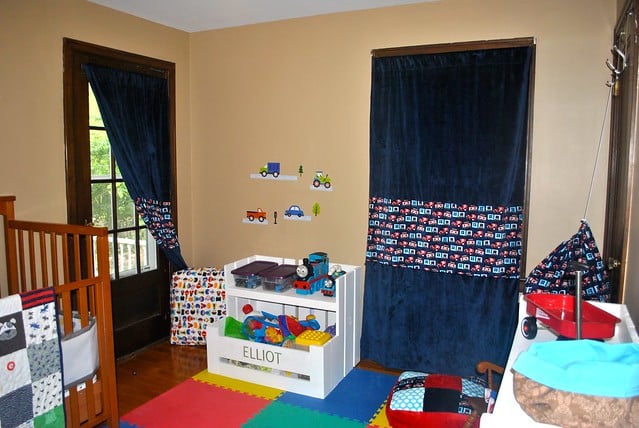  The cutest Toddler Train Room Cuddle fabric makeover by Lindsay Sews