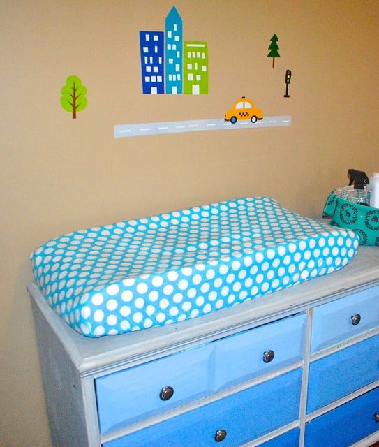  The cutest Toddler Train Room Cuddle fabric makeover by Lindsay Sews