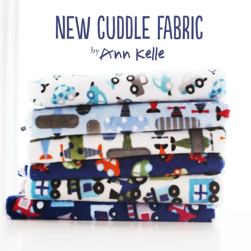 Ready Set Go by Ann Kelle, a Robert Kaufman Cuddle Collection, so cute for DIY sewing projects - full of planes, trains and automobiles