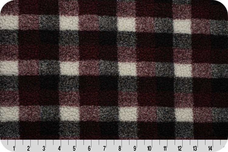 Berber Check Sherpa Burgundy