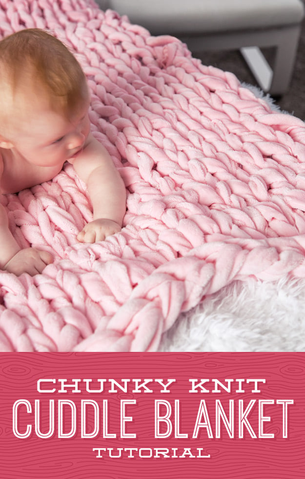 Chunky Knit Cuddle Blanket so soft and sweet