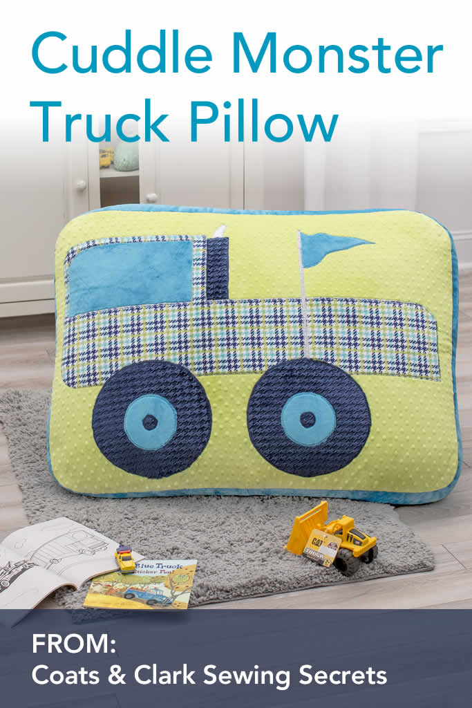 Cuddle Monster Truck Floor Pillow Sewing DIY Project