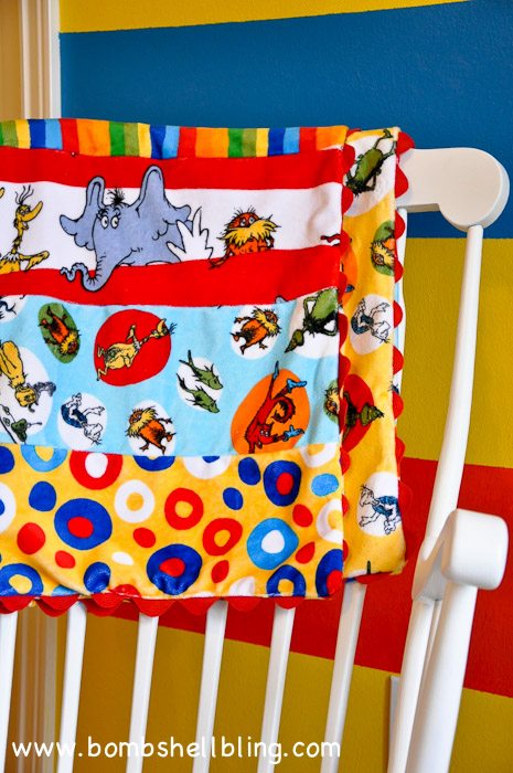 Dr. Seuss Cuddle Blanket with Ric Rac Tutorial