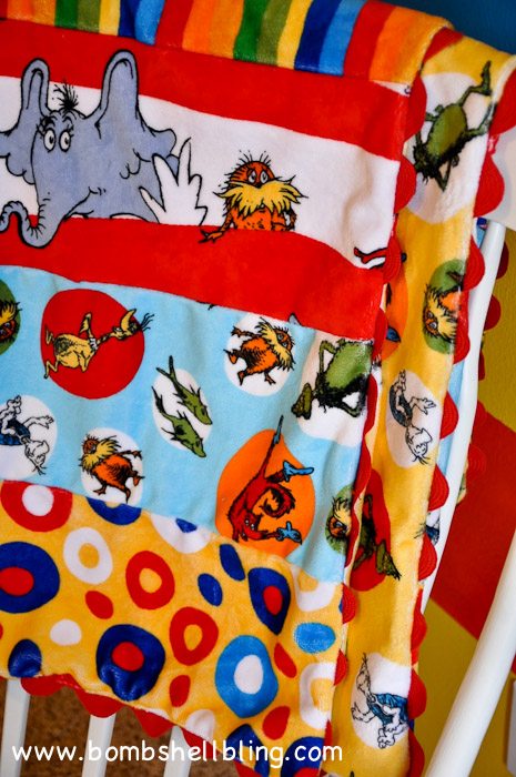 Dr. Seuss Cuddle Blanket with Ric Rac Tutorial