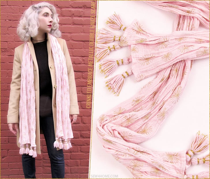 Embrace Double Gauze Metallic Crinkle Scarf lovely for any occasion