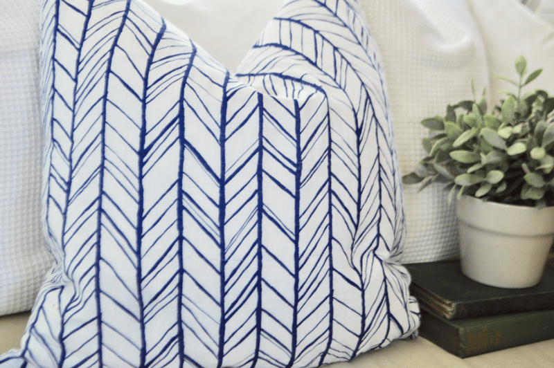 DIY RV Makeover! Check out this pretty Embrace double gauze home decor throw pillow by Clover Lane Blog