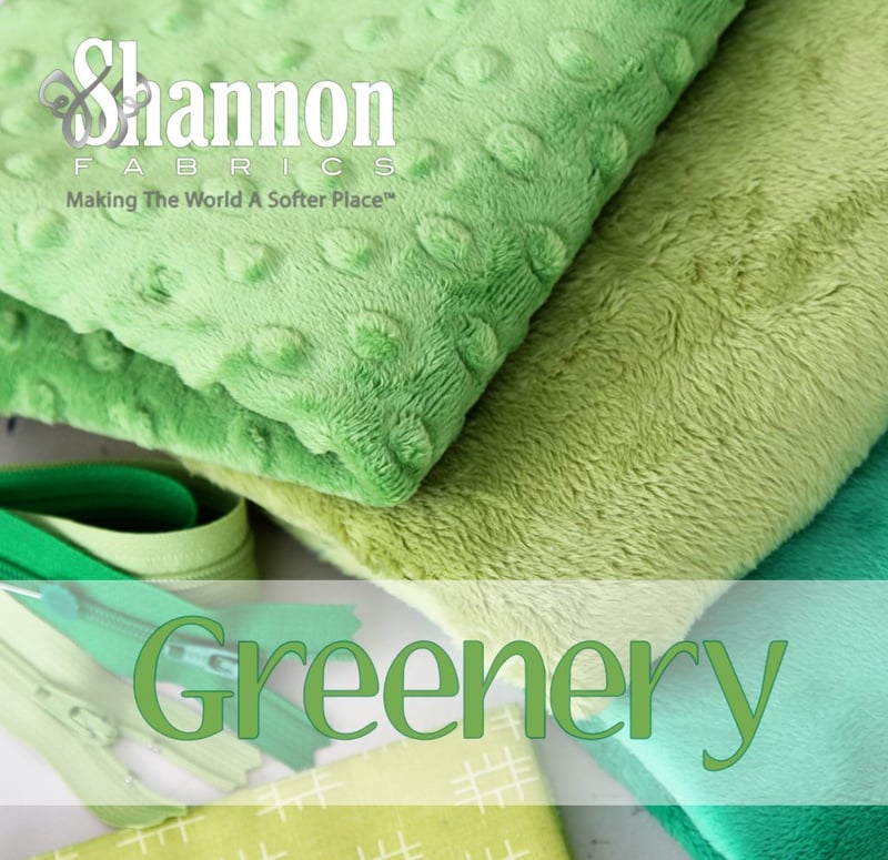 Greenery! The Pantone color of the year 2017 and Shannon Fabrics Cuddle in greens! 