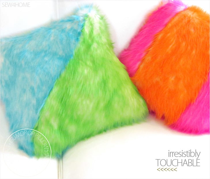 Colorful Gumdrop Candy Shag Faux Fur Pillows DIY by Sew4Home so touchable