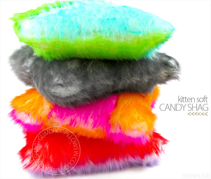 Gumdrop Candy Shag Faux Fur Pillows DIY sewing tutorial by Sew4Home