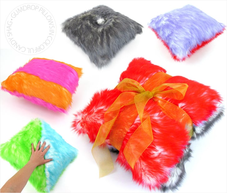 Gumdrop Candy Shag Faux Fur Pillows DIY by Sew4Home so soft