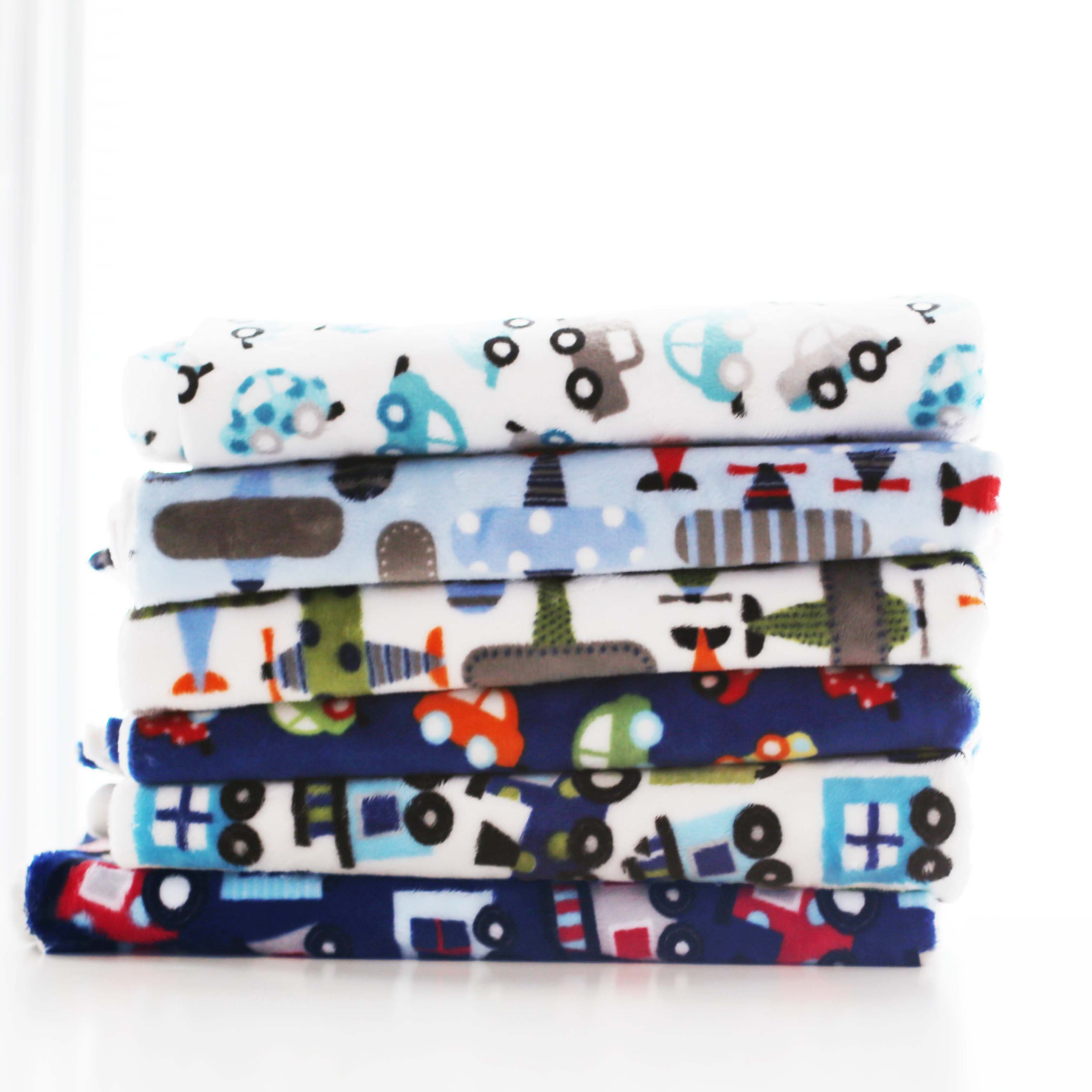 Ready Set Go by Ann Kelle, a Robert Kaufman Cuddle Collection, so cute for DIY sewing projects - full of planes, trains and automobiles