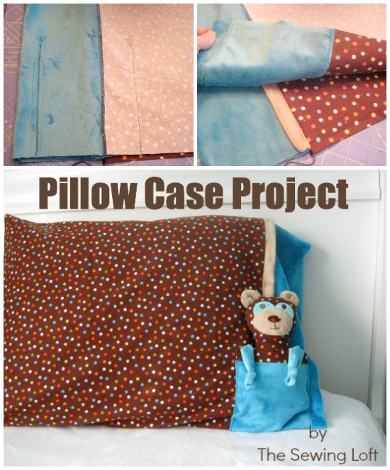 Pillow Case Project by The Sewing Loft for Shannon Fabrics. Includes free Cuddle Buddy Bear pattern