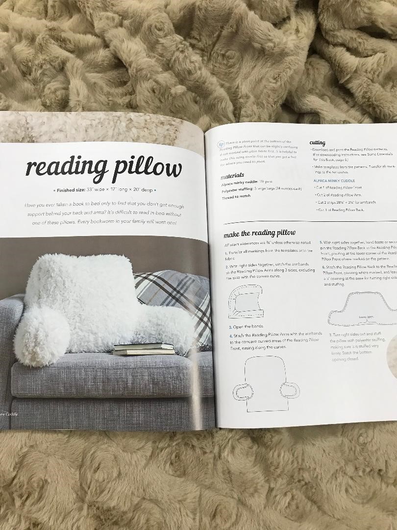 Sew Cuddly reading pillow project