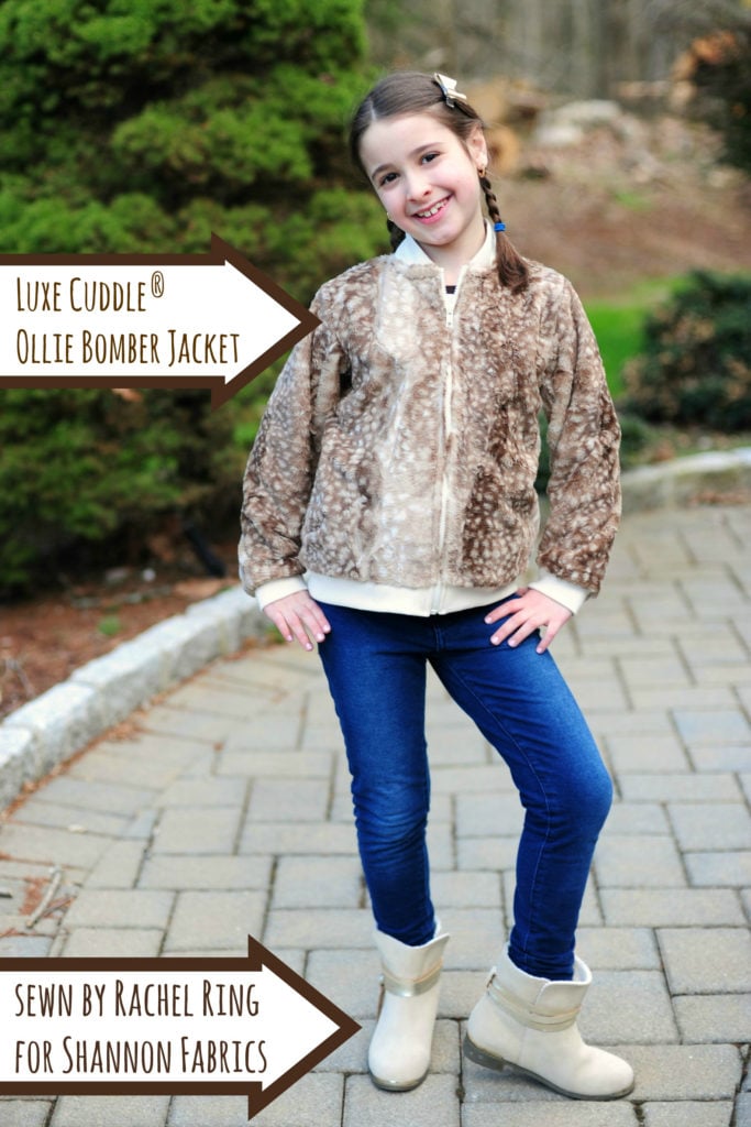 Shannon Fabrics Luxe Cuddle Fawn Ollie bomber Jacket
