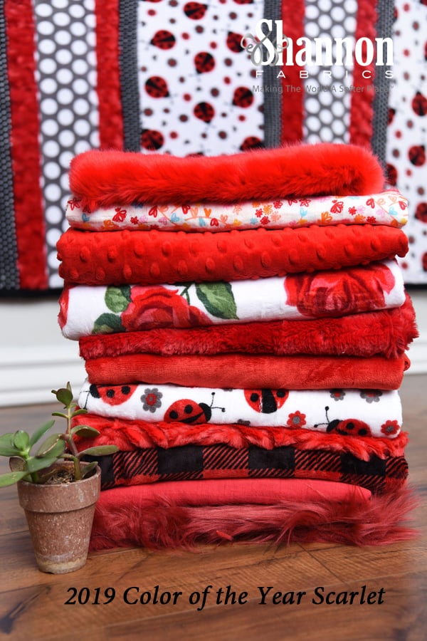 Shannon Fabrics color of the year 2019 Scarlet fabrics