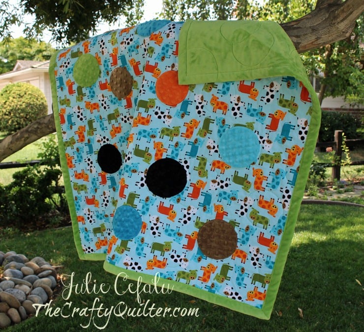 baby quilt tutorial with minky by The Crafty Quilter for Shannon Fabrics
