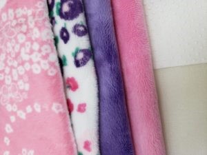 The fabrics used in this bath mat - all sweet Cuddle solids and prints