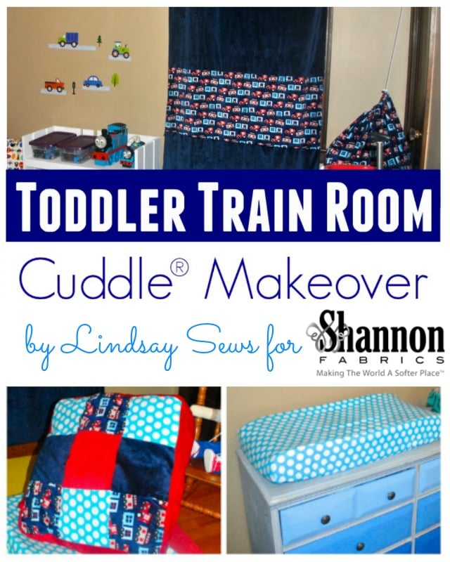  The cutest Toddler Train Room Cuddle fabric makeover by Lindsay Sews