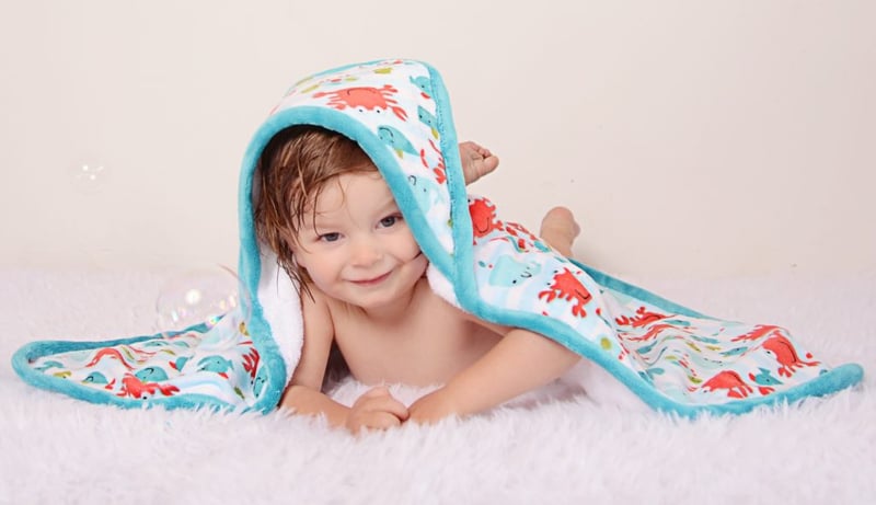 Cuddle and Terry Cloth Hooded Bath Towel and Cuddle Burp Cloth Free Sewing Pattern