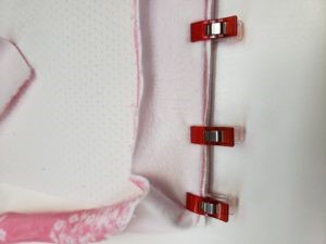 binding with Clover Wonder Clips - so great for Cuddle fabric