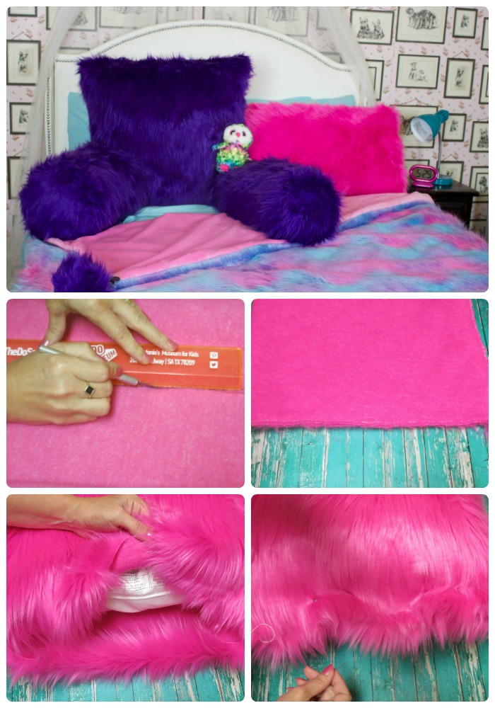 Faux Fur Reading Pillow and Throw Pattern & Tutorial