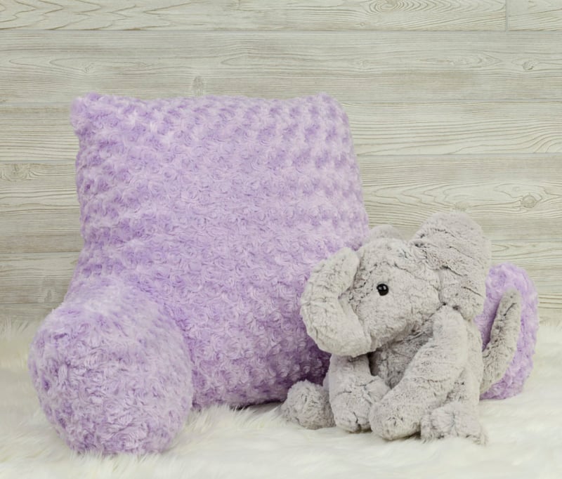 reading pillow in pretty lavender Rose Cuddle