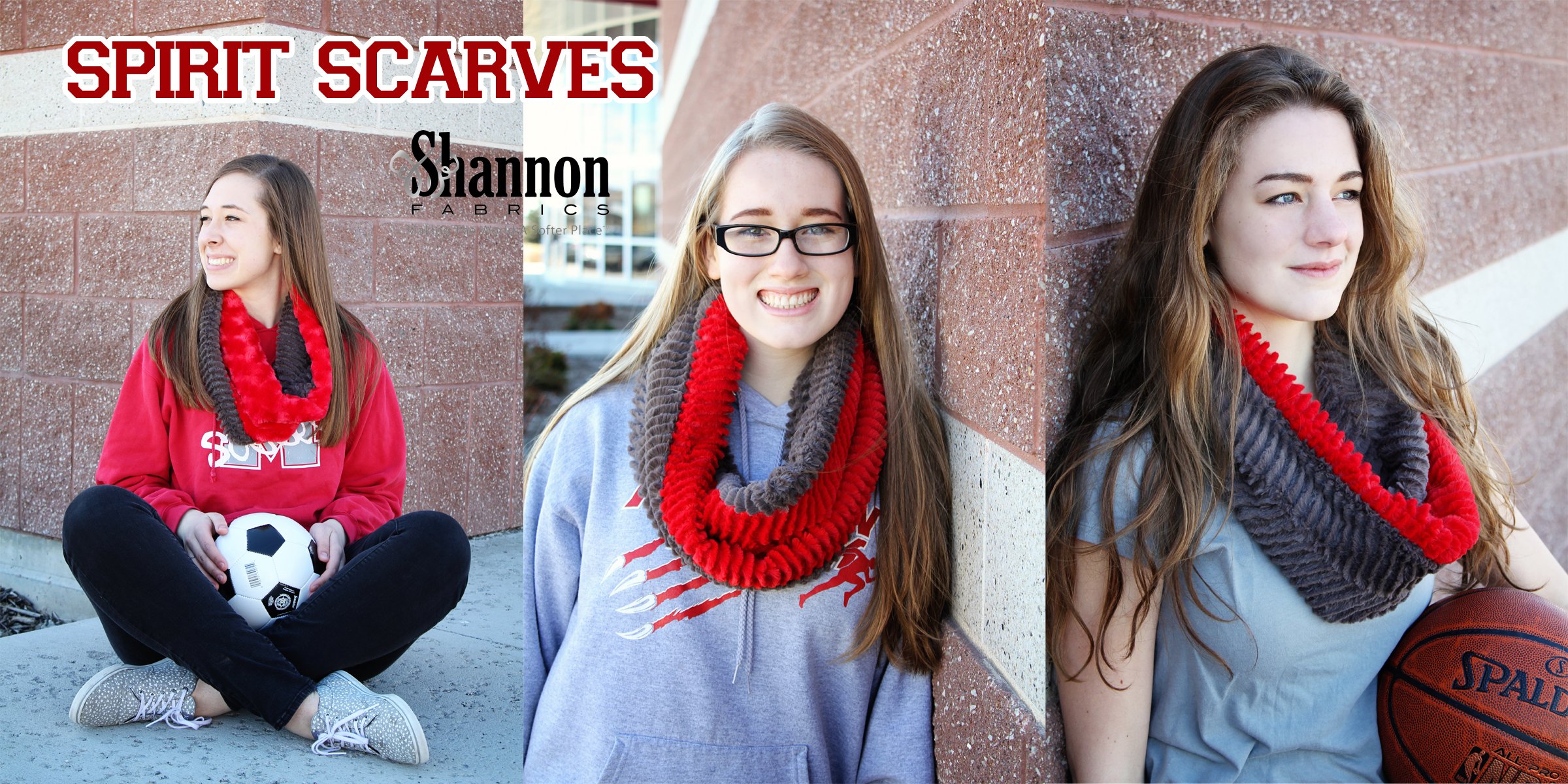 Team Spirit Cuddle Infinity Scarf Free Sewing Pattern from Shannon Fabrics! I want to sew these!