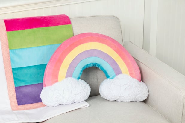 Tufted Rainbow Cotton Throw Pillow by World Market