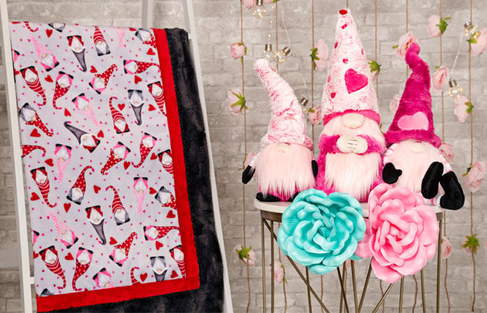 Valentines Day projects and fabrics Happy Heart Patterns Gnomes