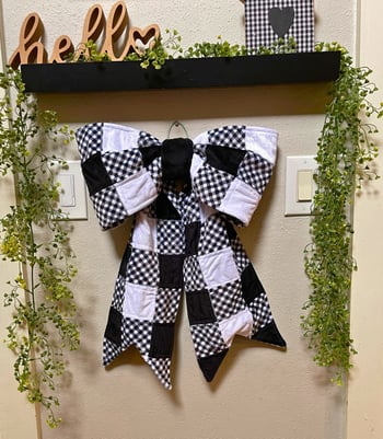 Patchwork Bow Made with Quilting Cuddle