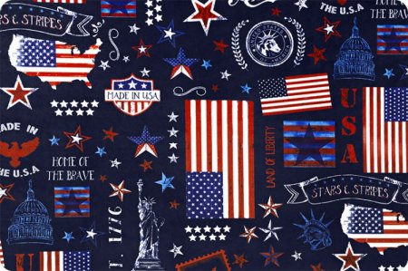 USA American Flag Cuddle® Minky Fabric 