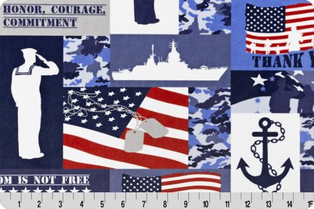 American Soldier Sailor Cuddle® Minky Fabric 