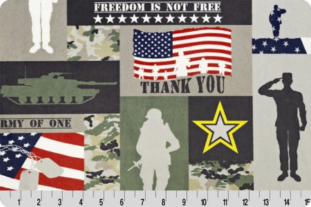 American Soldier Army Camo Cuddle® Minky Fabric 