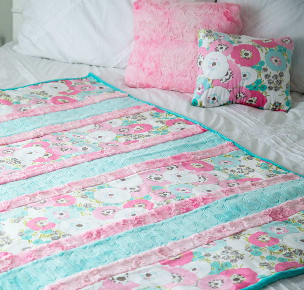 minky fabric strip quilt